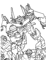 coloriage transformers megabots au combat